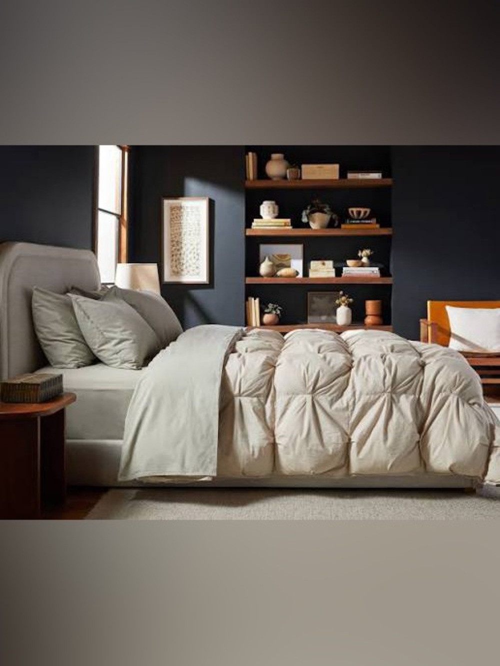 Parachute Organic Cotton Puff Comforter Set in Dusk. King/cal king